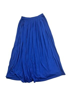 Blue Women's Pleated Maxi Skirt